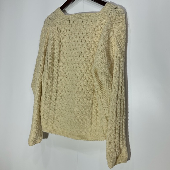 Inis Crafts Cardigan Sweater 100% Wool Button-Up Size Large - Picture 8 of 8